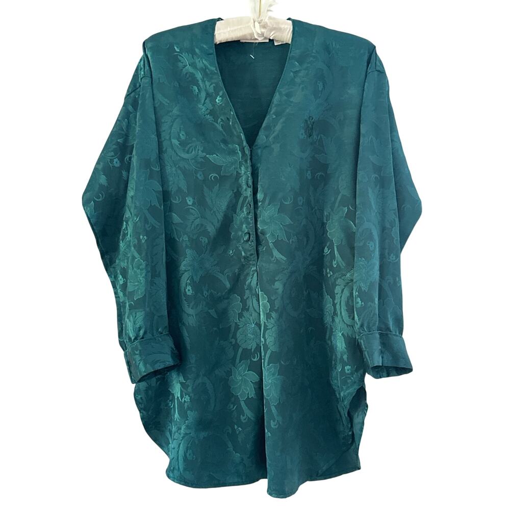Vintage Victoria’s Secret Green Night Sleep Shirt Gold Label SzS